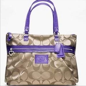 Coach Daisy Signature Khaki Violet Handbag